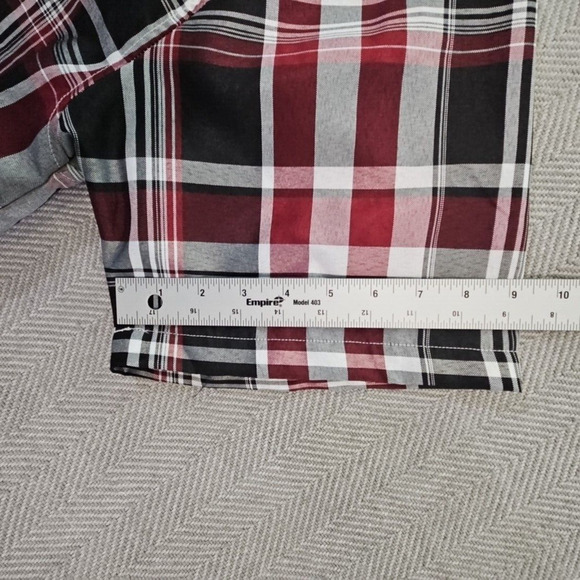 True Rock Shirt Men's 3XL Black Red Plaid Short Sleeve Button Up Pocket Y2K NWT - Picture 15 of 16